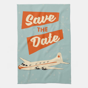 Speichert das Datum Vintage-Reiseposter Geschirrtuch