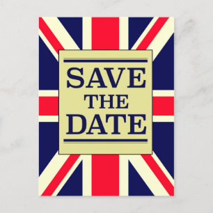 Speichert das Datum Vintage Union Jack Postkarte