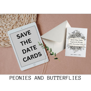 Speichert unser Datum Pfingstrosen Hochzeitsankünd Save The Date