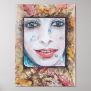 SPEICHERUNG VON SPEICHERN/BLÄTTER UND WASSERTROPFE POSTER