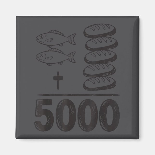 Speise 5000 Wunder Jesus Mathe Christlich Lustig B Magnet (Vorne)