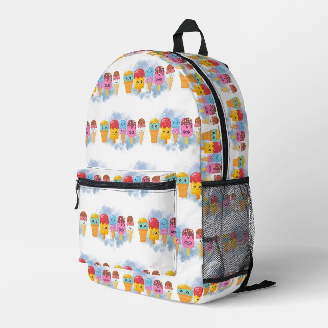 Speiseeis Bedruckter Rucksack (Rückseitige Ecke Rechts)