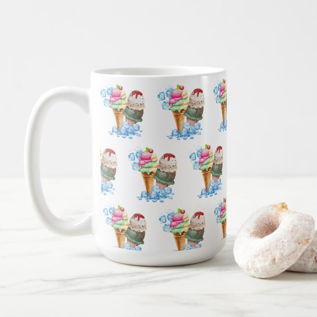 Speiseeis Kaffeetasse (Mit Donut)