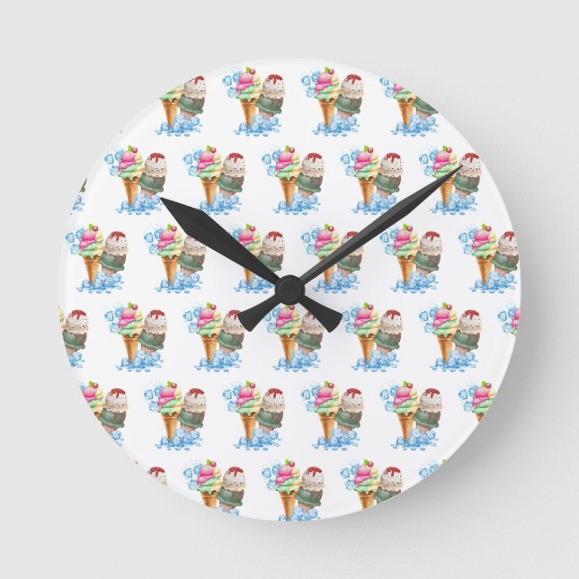 Speiseeis Runde Wanduhr (Vorderseite)