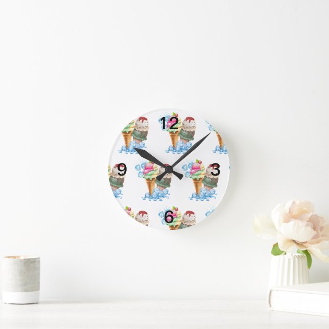 Speiseeis Runde Wanduhr (Zuhause)