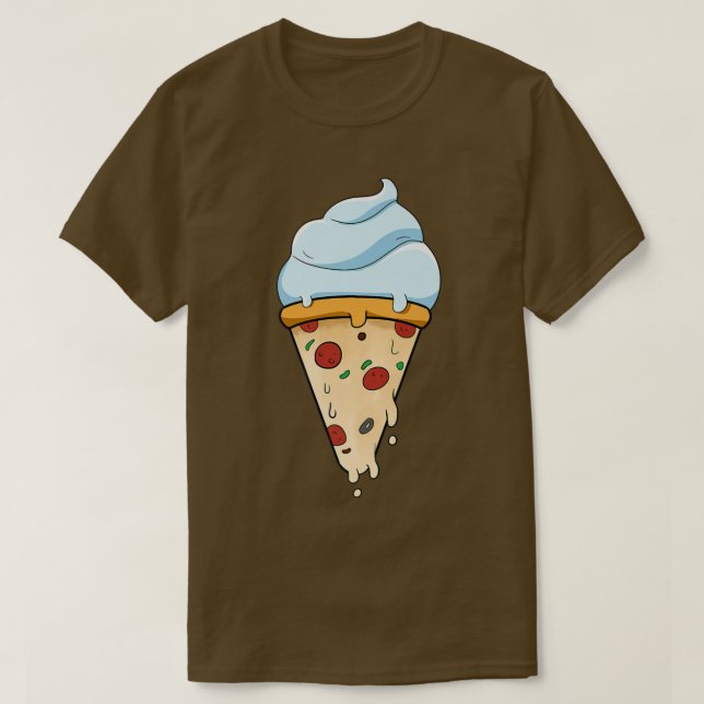 Speiseeis und Pizza  T-Shirt (Design vorne)