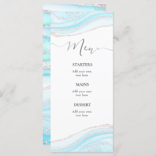 Speisekarte aus pastellblauem Marmor Menükarte