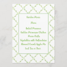 Speisekarte "Delicate Pink Roses" und "Ivy Trellis