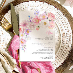 Speisekarte des Brautparty Eloise Pink Einladung