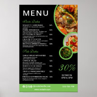 Speisekarte des eleganten Restaurants