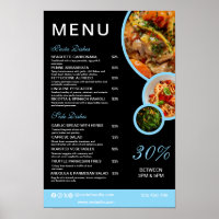 Speisekarte des eleganten Restaurants