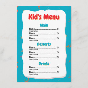 Speisekarte des Restaurants Kid Menükarte