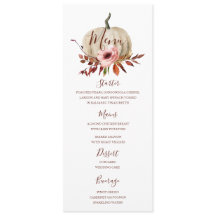 Speisekarte für das Kürbisfest