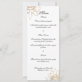 Speisekarte für das weiße, schwarze und goldene Ho Einladung