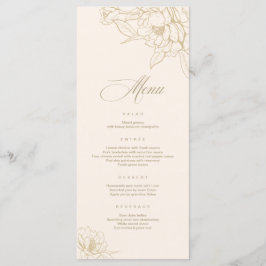 Speisekarte für Elfenbein, mit goldblühender Peony Programm
