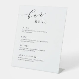 Speisekarte für Hochzeiten Bar Empfang Tafelschild Sockelschild