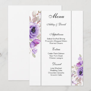 Speisekarte für Hochzeiten Menükarte