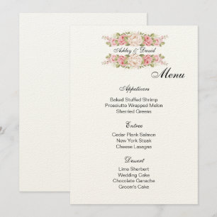 Speisekarte für Hochzeiten Menükarte