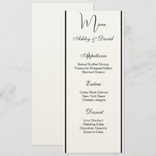 Speisekarte für Hochzeiten Menükarte