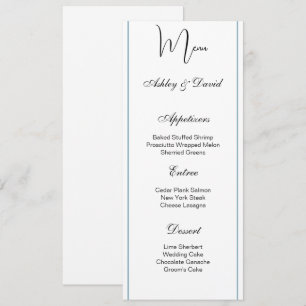 Speisekarte für Hochzeiten Menükarte