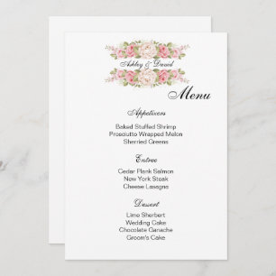 Speisekarte für Hochzeiten Menükarte