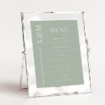 Speisekarte für Hochzeitsessen mit der Sage Clean<br><div class="desc">Elegante Speisekarte für Hochzeitsessen mit einer einfachen,  sauberen Linie,  die den ersten Eindruck des Ehepaares auf der Seite vermittelt. Der Hintergrund ist sage grün.</div>