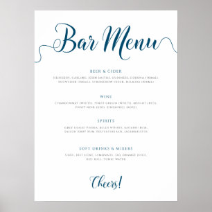 Speisekarte für Hochzeitsgetränke von Navy Bar Poster