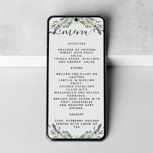 Speisekarte für Hochzeitspaziergänger Einladung