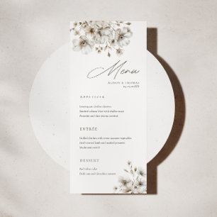 Speisekarte für rustikale Hochzeiten mit Creme Menükarte