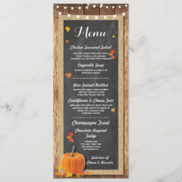 Speisekarte Hochzeitsempfehlung Rustikale Pumpkin  Einladung