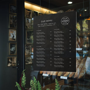 Speisekarte   Menü "Black Logo Cafe" Fensteraufkleber