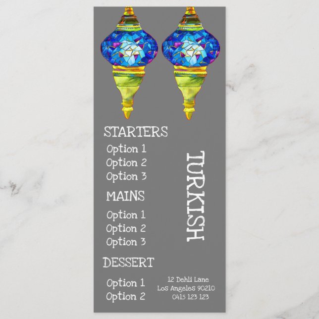 Speisekarte Menükarte (Vorderseite)