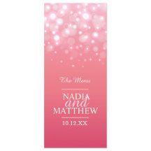 Speisekarte mit rosa Champagner und vier Gängen