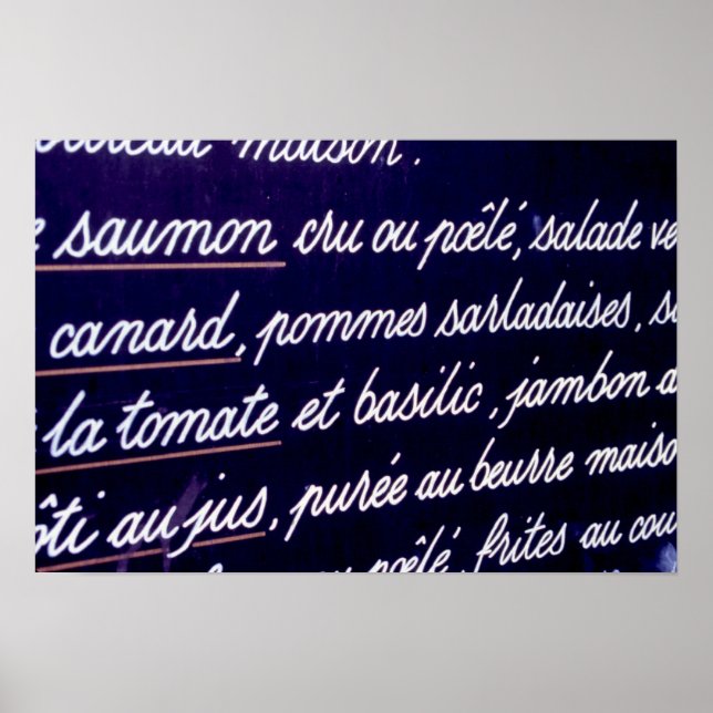 Speisekarte Poster (Vorne)