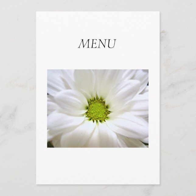 Speisekarte zum Abendessen. Blume pur Menükarte (Vorderseite)