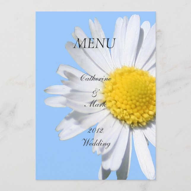 Speisekarte zum Abendessen, daisy Blume Menükarte (Vorderseite)