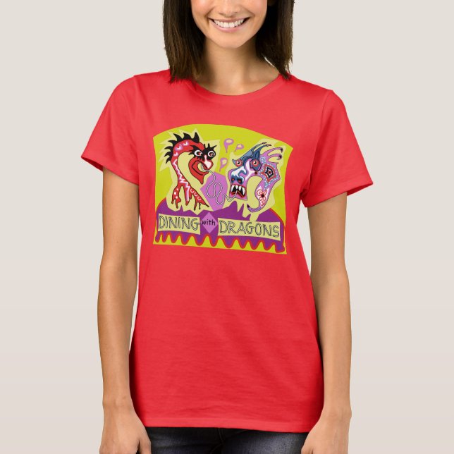 Speisen mit Drachen T-Shirt (Vorderseite)