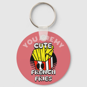 Speisen, Niedliche französische Pommes Frites, Fry Schlüsselanhänger