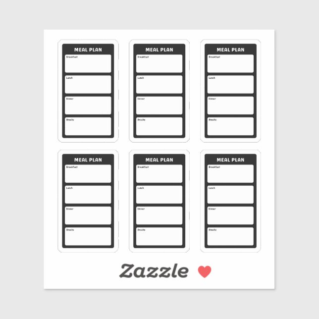 Speiseplan Aufkleber (Blatt)