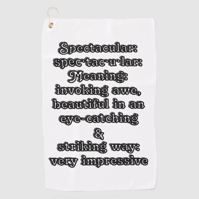 Spektakulär: Definition ・ tac ・ ・ Golfhandtuch (Vorderseite)