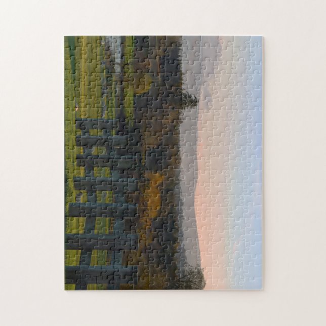 Spektakuläre irische Landschaft. Der Weg zum See Puzzle (Vertikal)