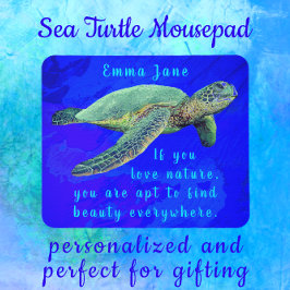 Spektakuläre Meeresschildkröte mit Naturangebot un Mousepad