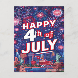 Spektakulärer 4. Juli Feuerwerk Feier Feiertagspostkarte