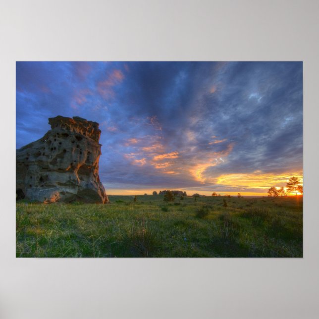 Spektakulärer Sonnenuntergang am Lago Maggiore Poster (Vorne)