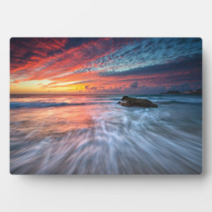 Spektakulärer Sonnenuntergang Stone Beach, El Fotoplatte