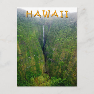 Spektakulärer Wasserfall in Molokai, Hawaii Postkarte