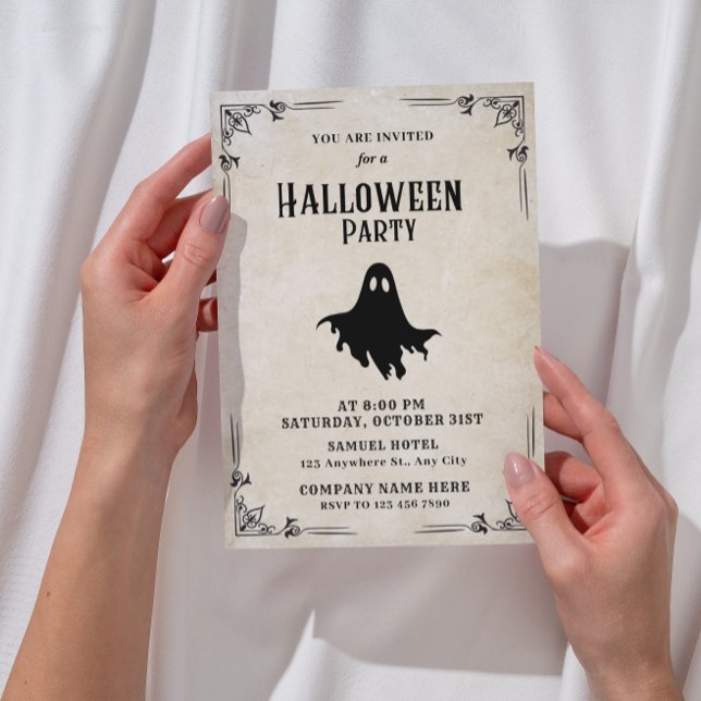 Spekter Classic Small Business Party Halloween Einladung (Vintage Halloween Invitation)