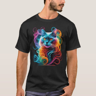 Spektrale Anime-Katze in lebhafter Rauchexplosion T-Shirt