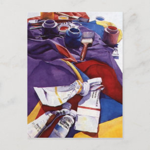 "Spektrale Hierarchie" Künstler Studio Aquarell Postkarte