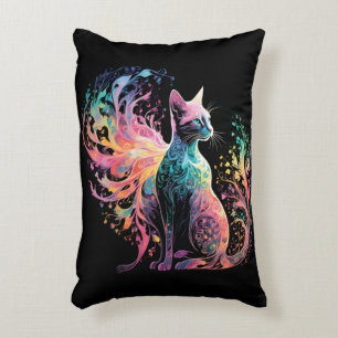 Spektrale, holografische Katze: Ein Prisma der Ele Dekokissen